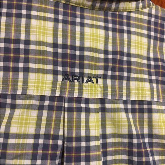 ARIAT Pro Series Men's Green Plaid Short Sleeve Button Down Shirt Size XL - Picture 6 of 6